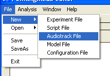 Create a new Audiotrack File