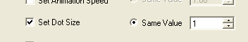 Set the size value