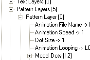 Verify that the dot size is now 1 in all five layers