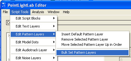 The Bulk Set Pattern Layer Menu Option