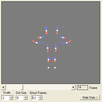 Show the Ghost frames before and after frame 14